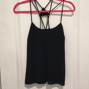 Strappy black tank top